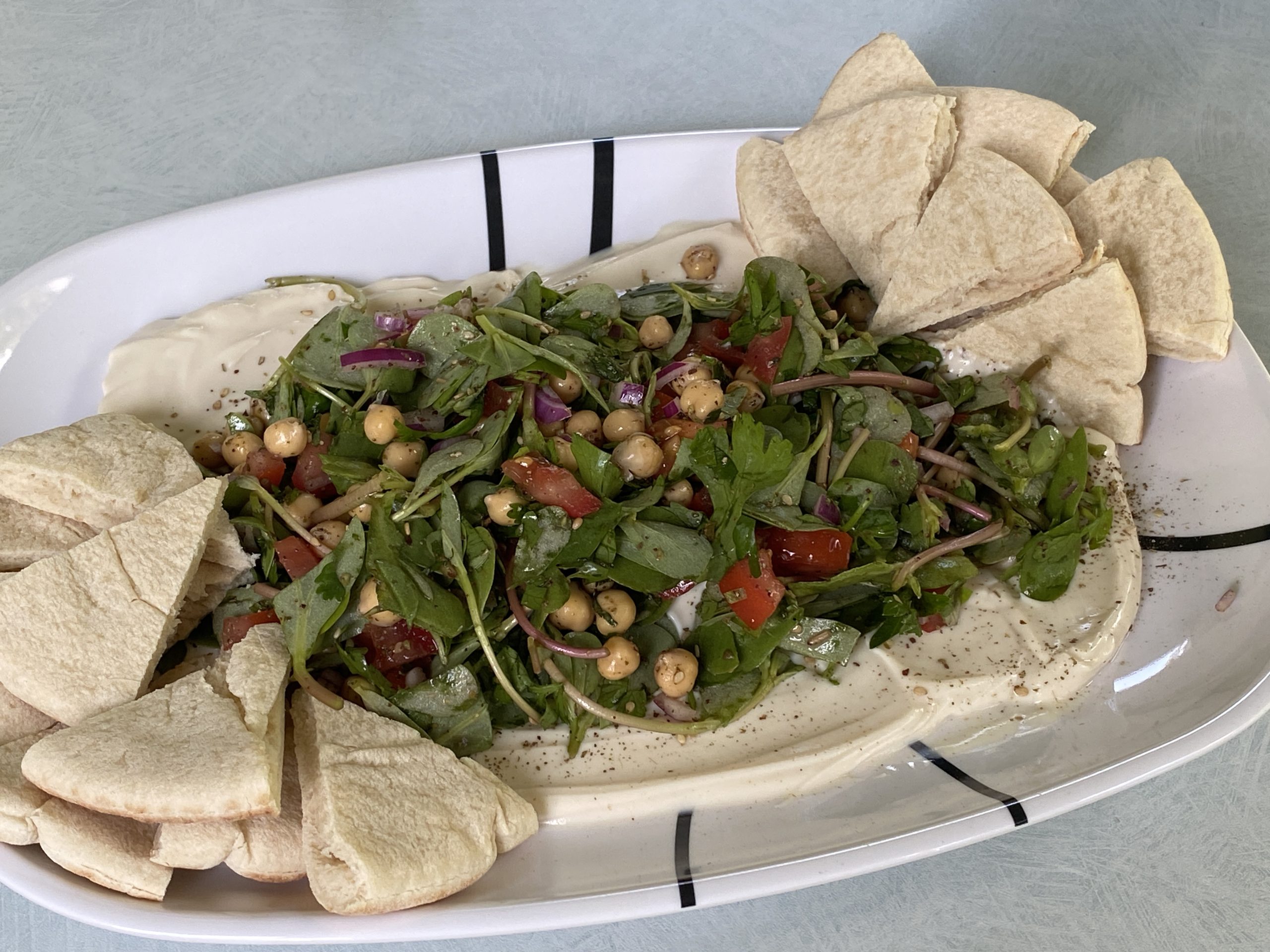 kikkererwtensalade met postelein