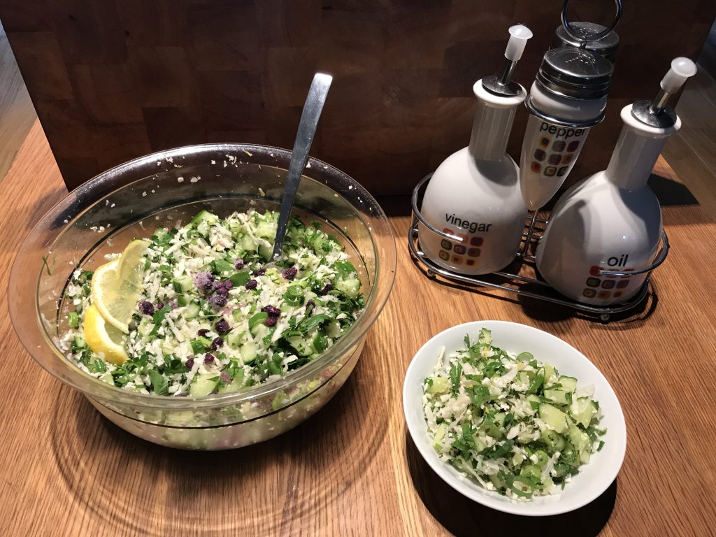 Bloemkool tabouleh met munt en peterselie