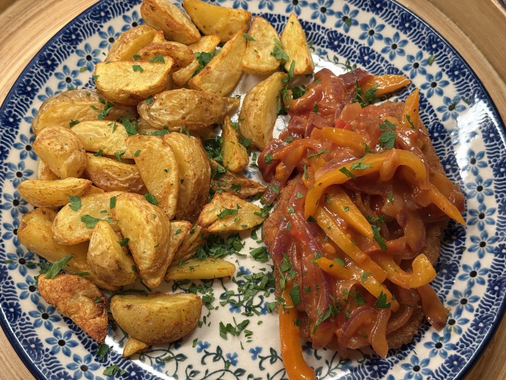 Schnitzel stroganoff, maar dan anders