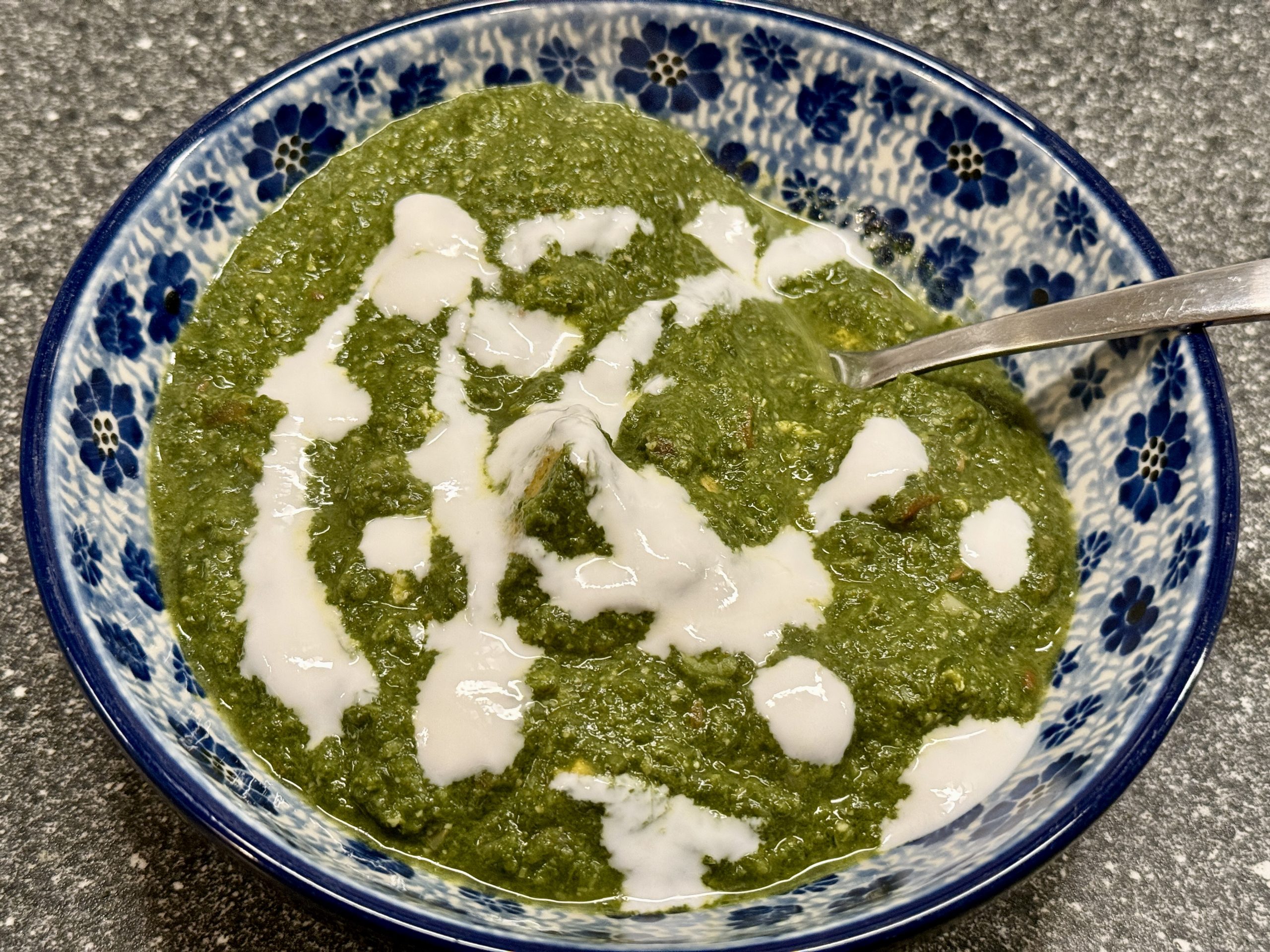 Palak tofu (spinazie met tofu)