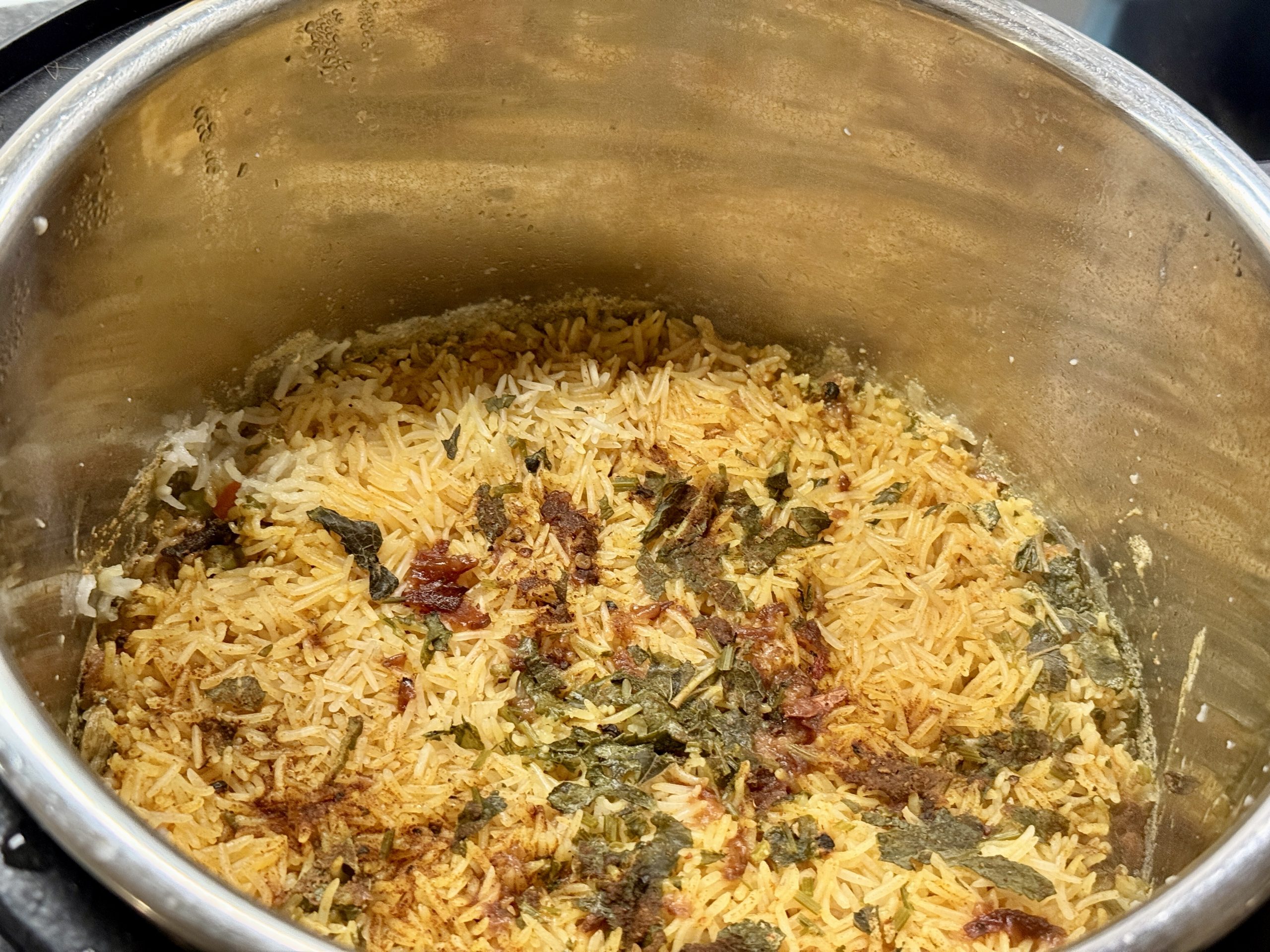 Groente biryani net uitgestoomd in de instant pot